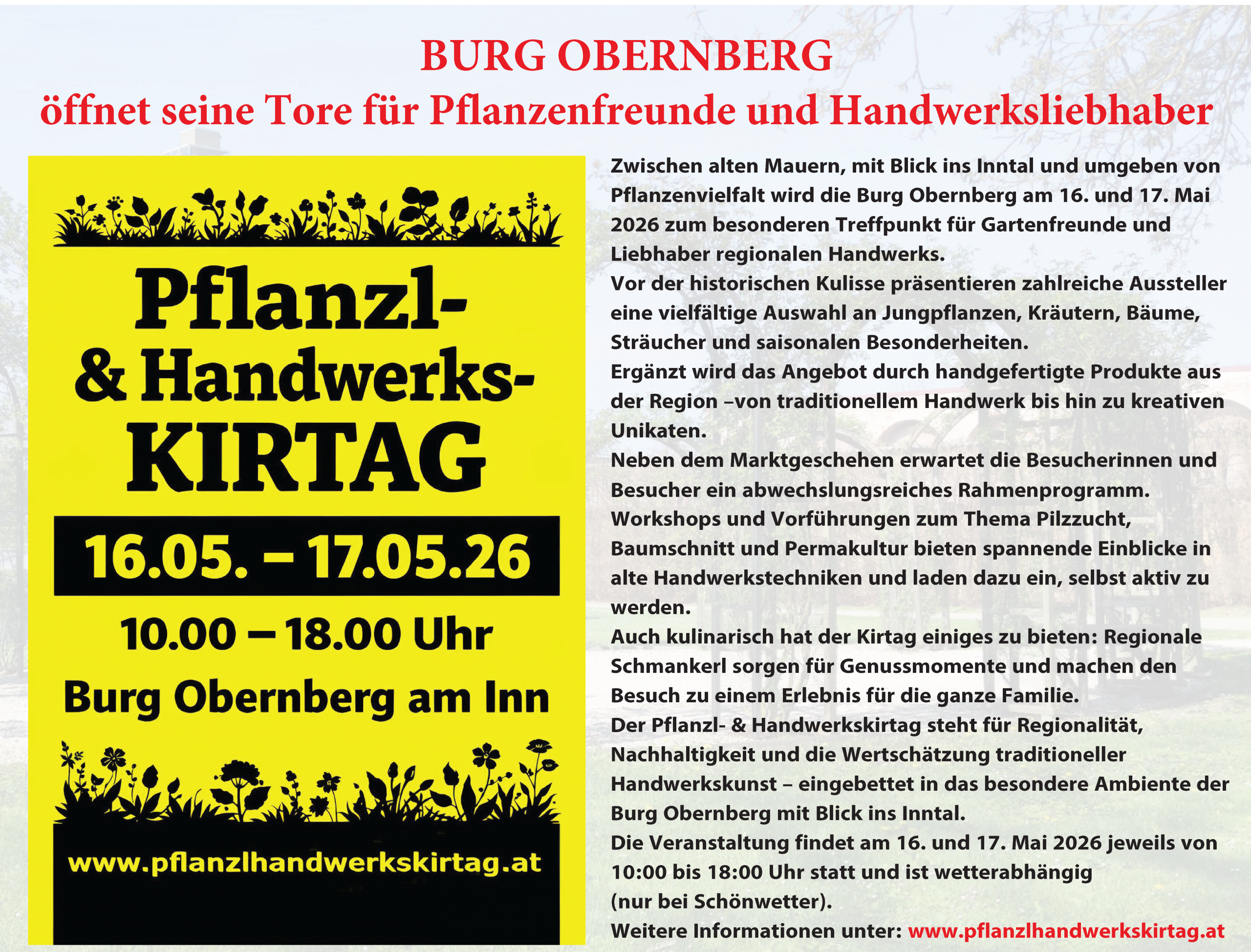 Du betrachtest gerade Pflanzl & Handwerks-Kirtag